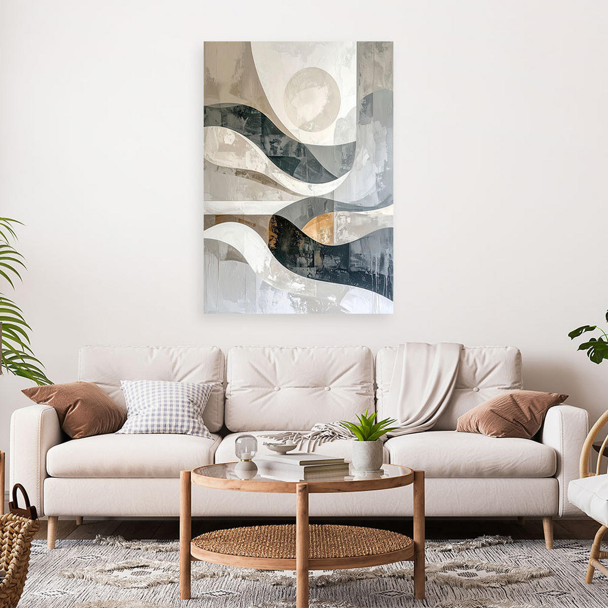 LEINWANDBILD Abstraktion 80x120cm - Grau, Textil (80/120cm) - Feeby