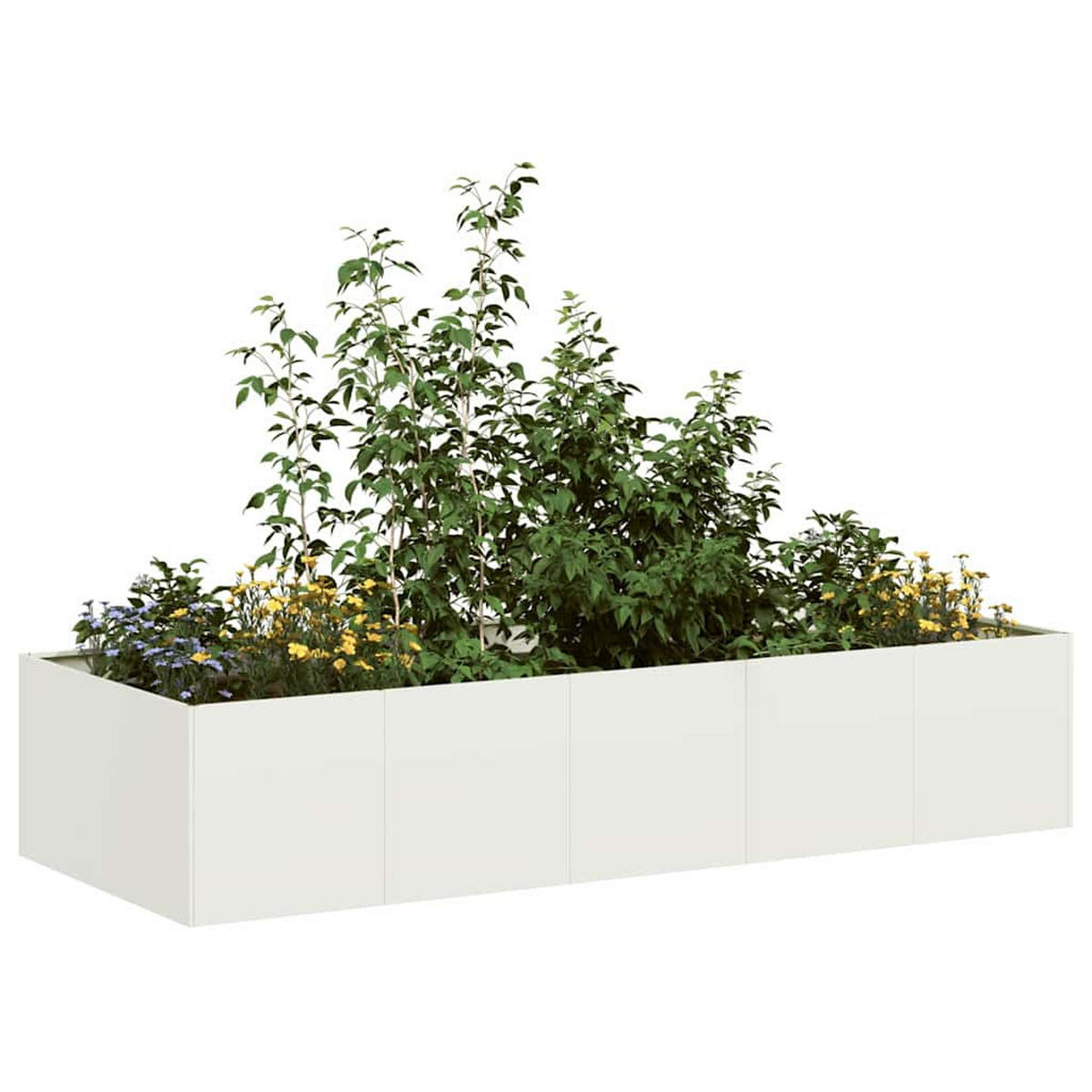 PFLANZGEFÄSSE Weiss 200/80/40 Cm Stahl - Weiß, Metall (80/40/200cm) - vidaXL