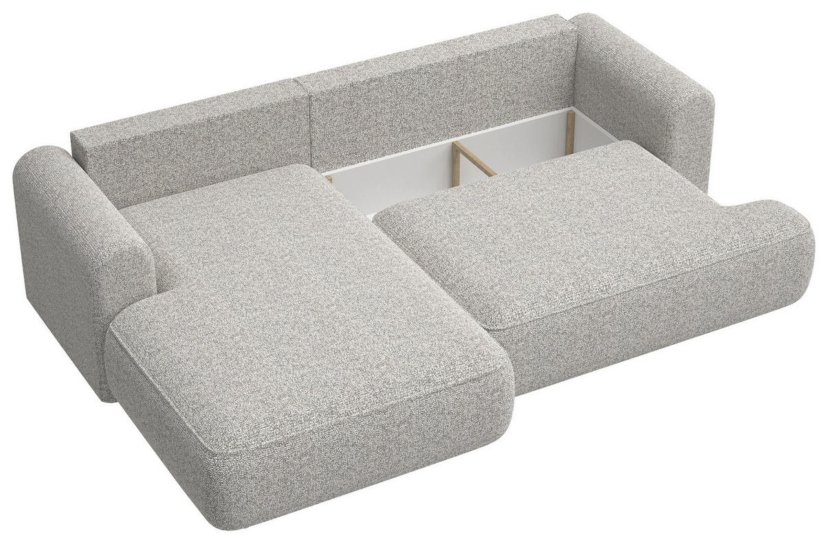 ECKSOFA Ovo Greige Webstoff-Bezug - Taupe/Schwarz, Kunststoff/Textil (260/165cm) - Selsey
