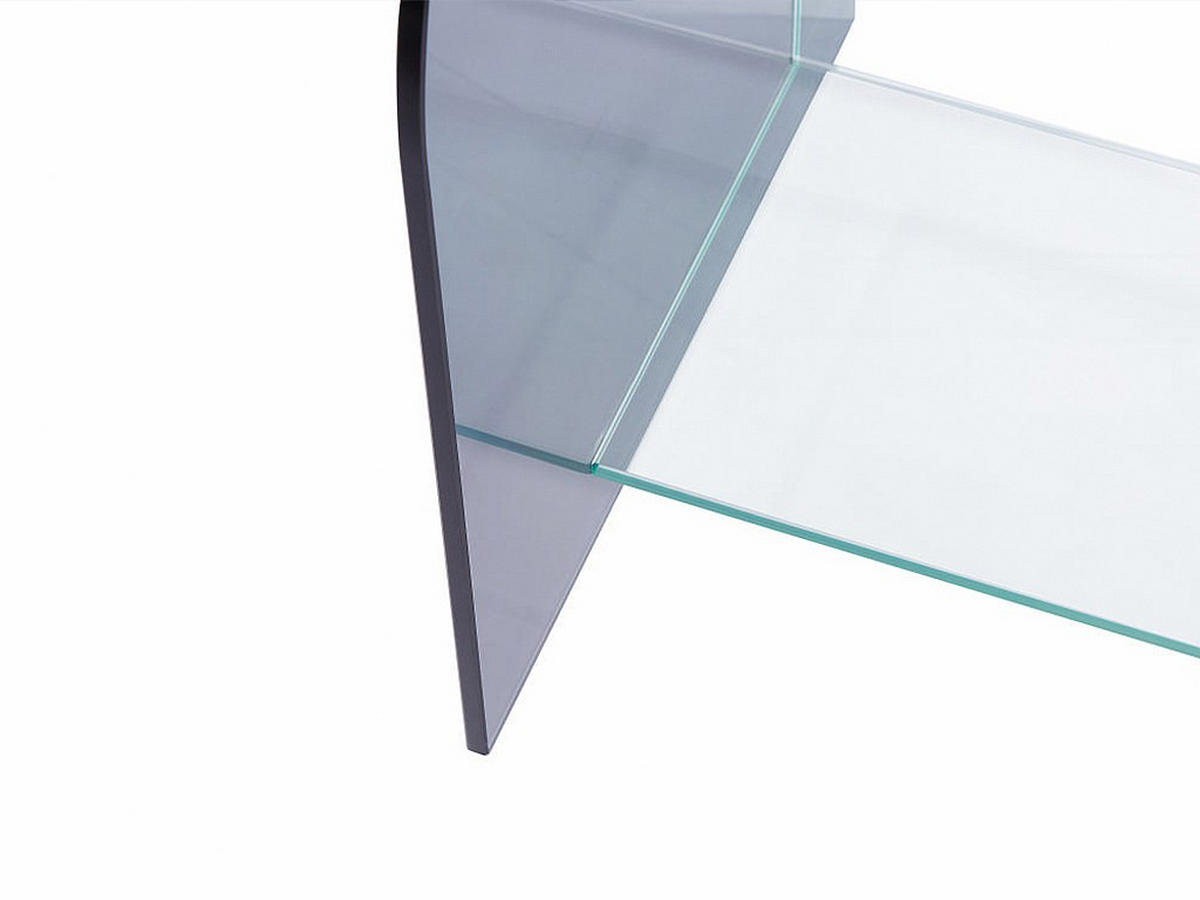 ZEITUNGSSTÄNDER - Sicherheitsglas - Transparent & Grau - DUSILLA - Transparent, Glas (35/55/45cm) - Vente-Unique