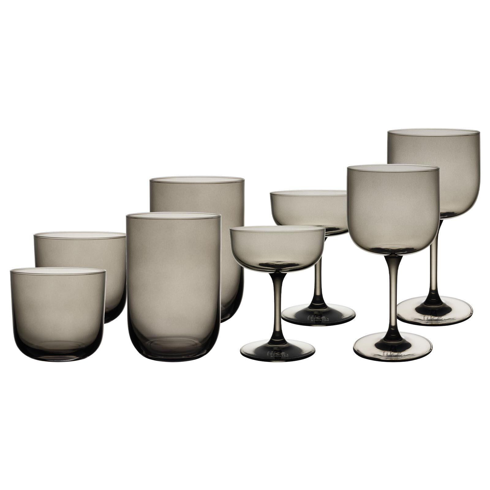 KOMPLETT-GLÄSER-SET Like Glass Smoke 8er Set - Grau, Glas - like.Villeroy & Boch