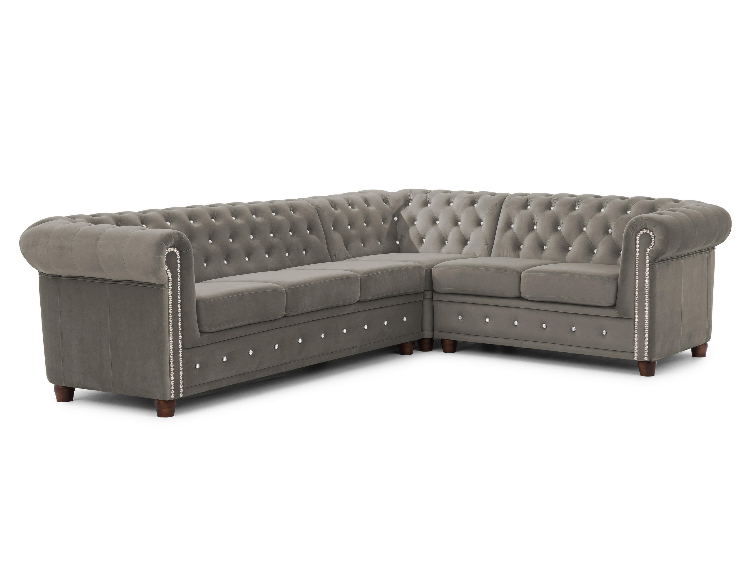 S-Style Ecksofa Grau 264x210 cm