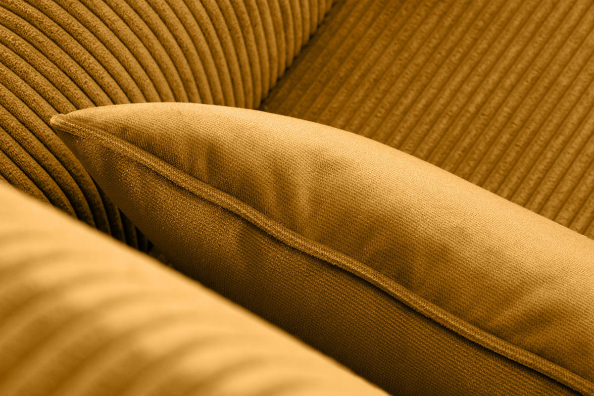 OHRENSESSEL STRALIS inklusive dekorativem Kissen, gelb - Dunkelgelb, Textil (82/108/80cm) - KONSIMO®