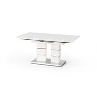 ESSTISCH rechteckig Weiß Hochglanz 160/90/76 cm - Chromfarben/Weiß Hochglanz, Holzwerkstoff (90/160/76cm) - designimpex