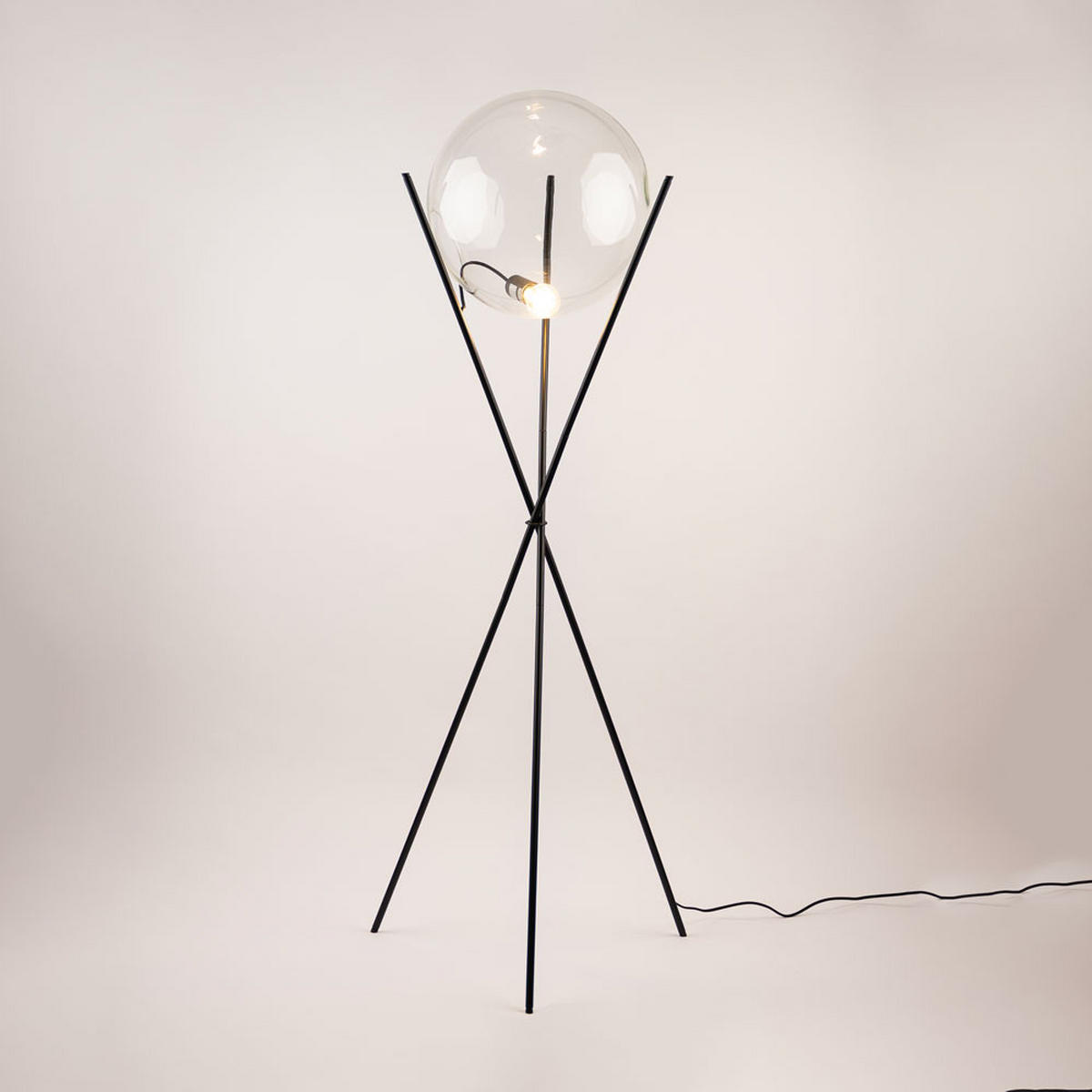 STEHLAMPE Orb Axis Rauch/Schwarz - Anthrazit, Glas (40/40/160cm) - s.luce