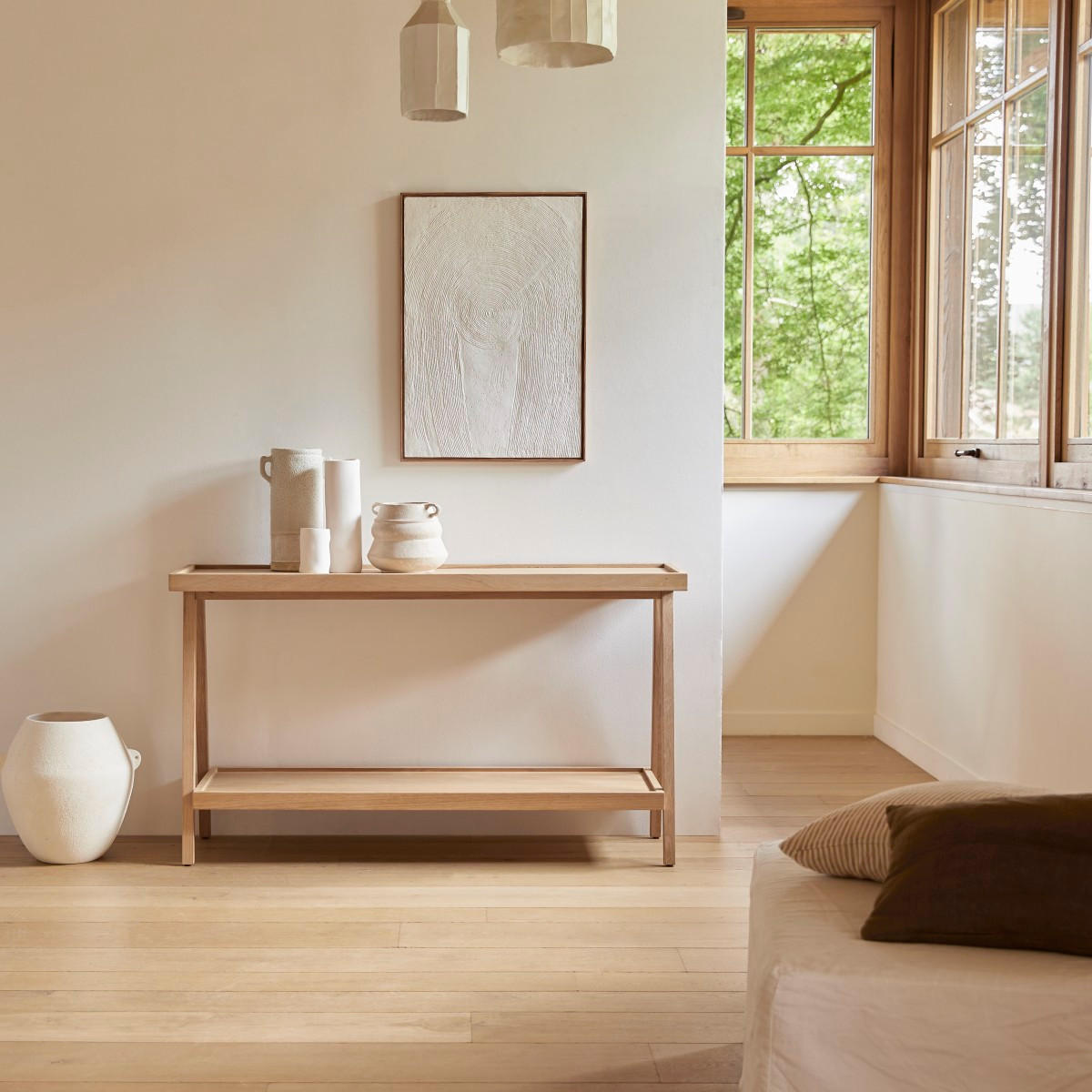 KONSOLENTISCH Pola Natur aus Eiche - Naturfarben, Holz (39/130/74cm) - Tikamoon