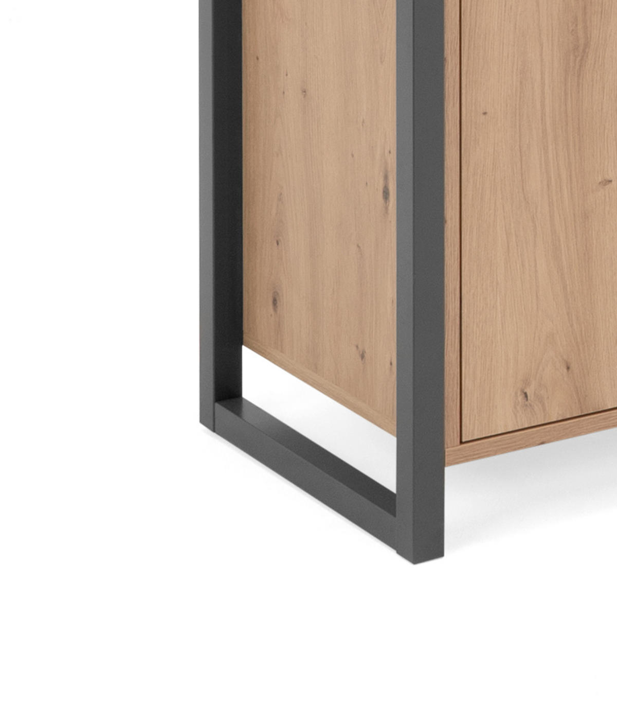 SIDEBOARD Eiche Artisan, anthrazit, 160 cm Industrial Design, Kommode mit viel Stauraum - Anthrazit/Eiche Artisan, Holzwerkstoff (160/88/40cm) - Furn.Design