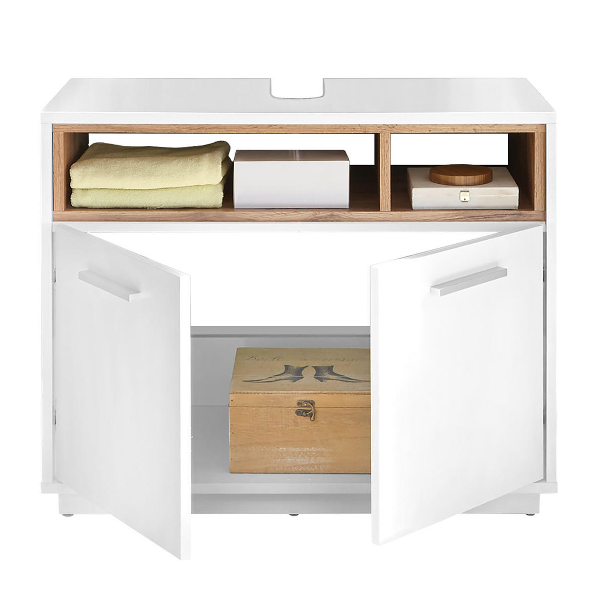 WASCHBECKENUNTERSCHRANK - Weiß, Holzwerkstoff (80/64/40cm) - home24