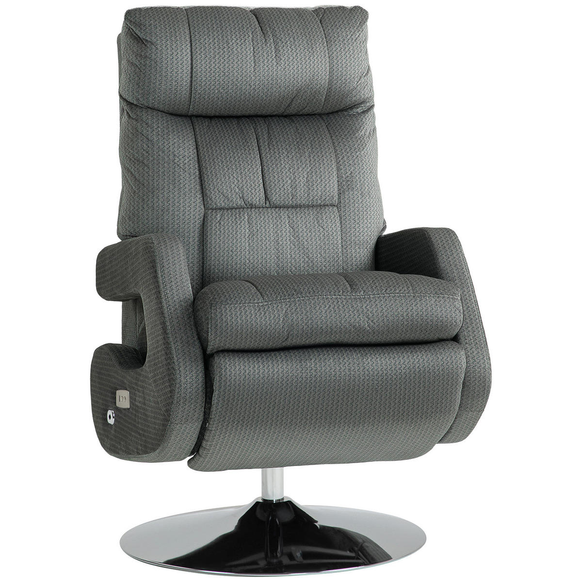 RECLINER-SESSEL DE-06395 elektrisch, 145° neigbar, USB Grau - Dunkelgrau, Textil/Metall (69/124/84cm) - ComfortXL