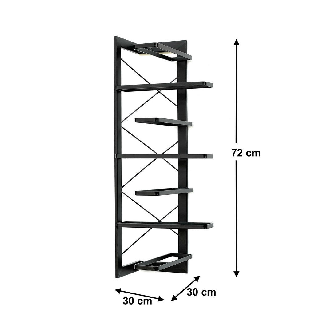 Thumbnail - DanDiBo Weinregal, Schwarz, Metall, 30x72x30 cm, Wohnzimmer, Regale, Weinregale