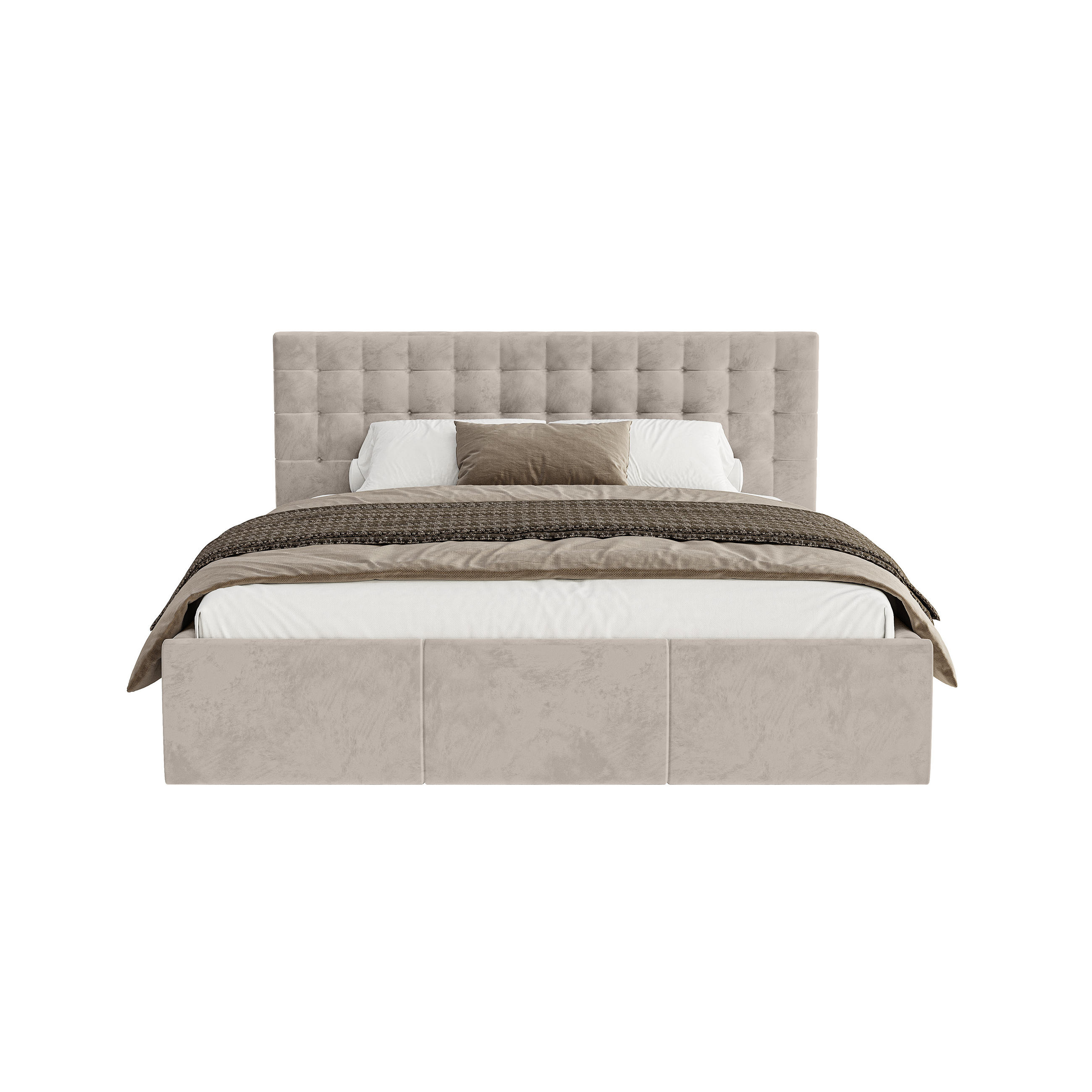 POLSTERBETT Lindos 140x200 cm, Taupe - Taupe, Textil (140/200cm) - Fedve