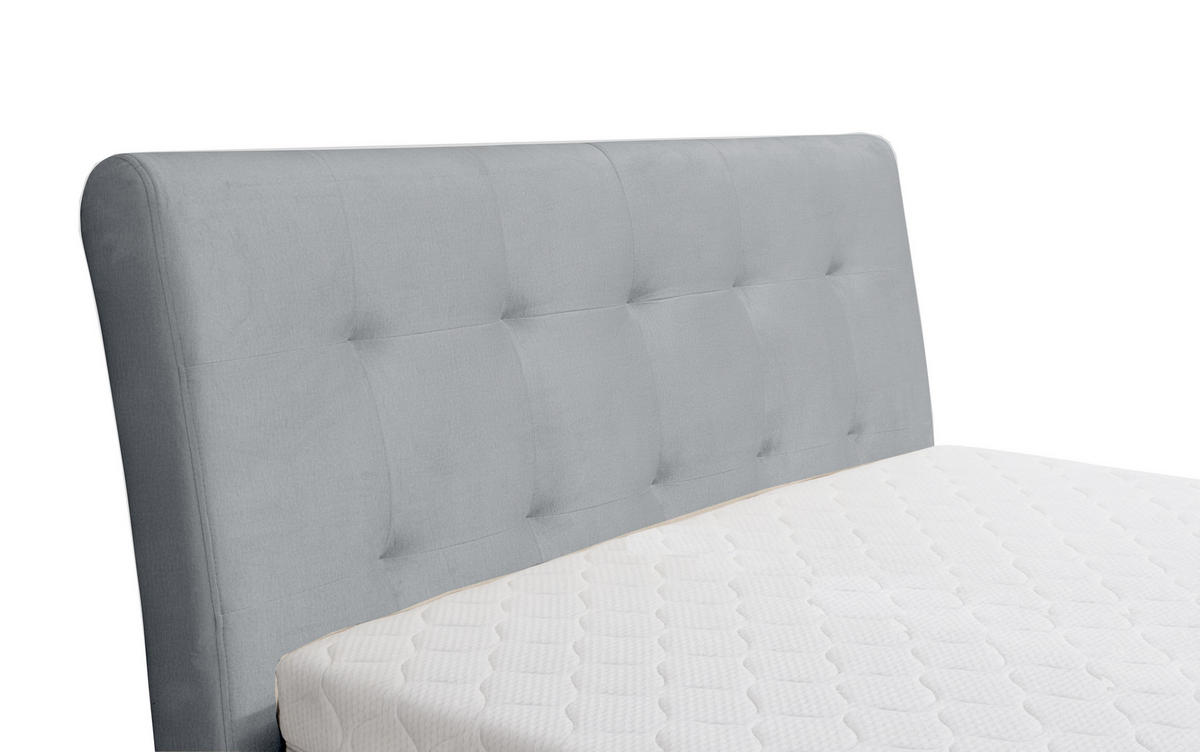 POLSTERBETT mit Bettkasten und Matratze SOLIS, Hellgrau, 140x200 cm - Hellgrau, Textil (140/200cm) - KS Home Concept
