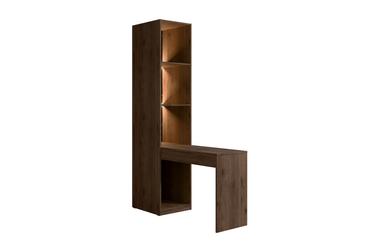 KLEIDERSCHRANK VASSA 226 / 220 / 146 cm in Schwarz / Nussbaum mit Schminktisch - Nussbaumfarben/Schwarz, Holzwerkstoff (226/146/221cm) - Deine Möbel 24