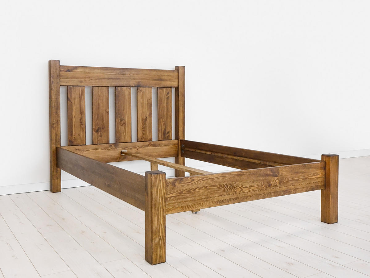 BETT aus Massivholz Rustyk Mieszko II 140x200 - Dunkelbraun, Holz (140/200cm) - Seart