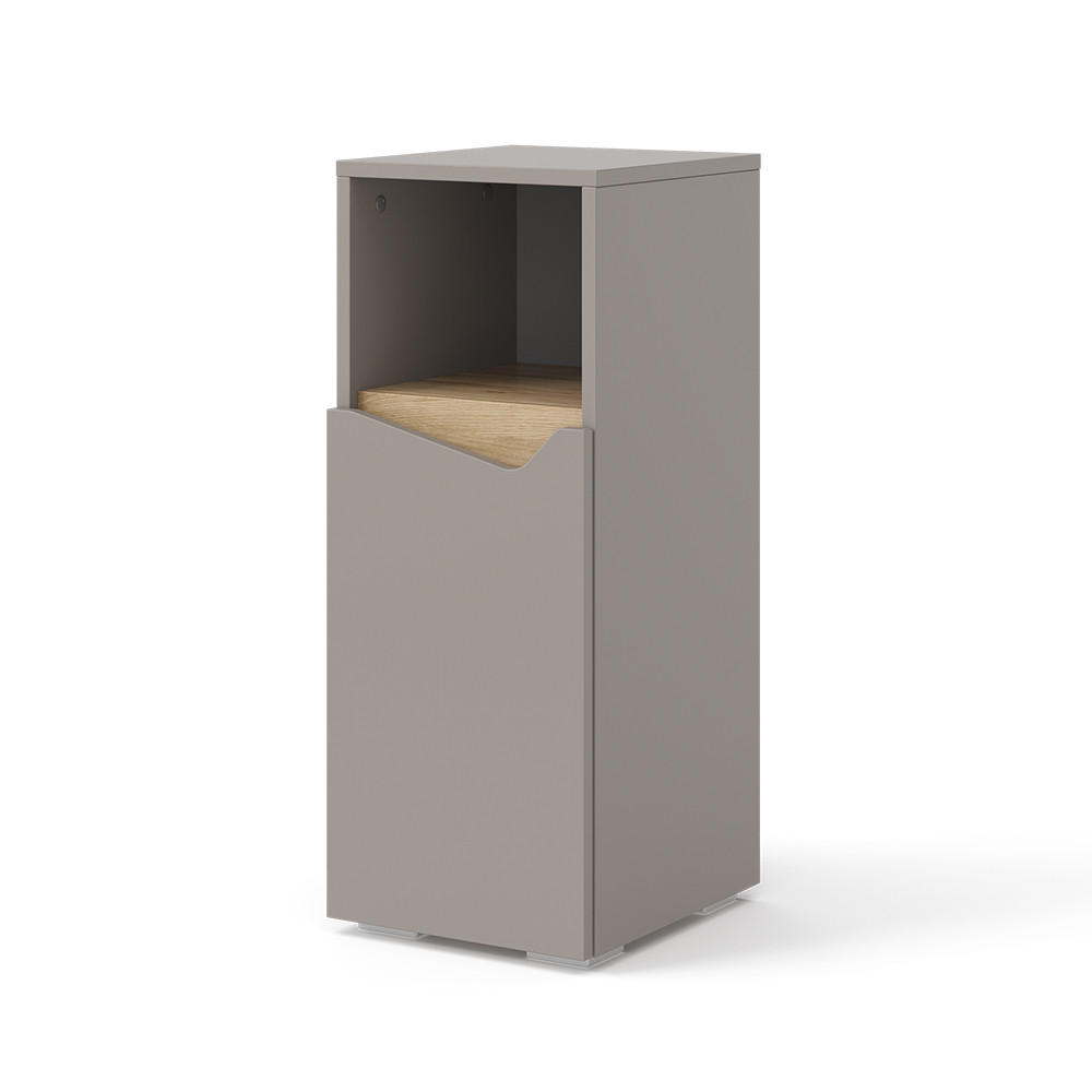 MIDISK&Aring;P Marelle Greige 30x74.5 cm med d&ouml;rr och &ouml;ppet fack 74.5/30/35 cm