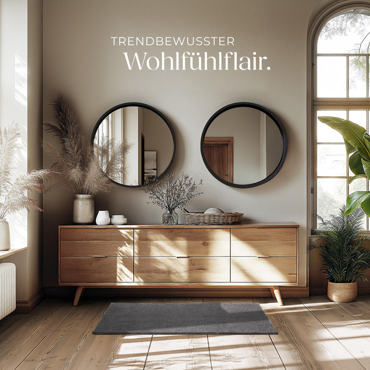 KURZFLORTEPPICH Soft Zone,rutschfeste Unterseite,anthrazit - Anthrazit, Kunststoff (110/60cm) - tectake