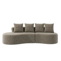 3-SITZER SOFA leinenstoff farbwahl mit getränkehalter & seitentaschen - Sandfarben, Textil (240/63/109cm) - Urban Meuble