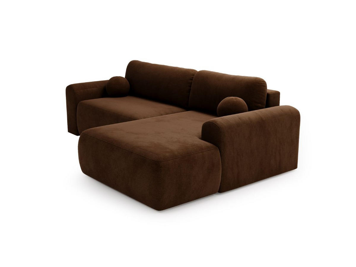 ECKSOFA Savana Dunkelbraun Links - Dunkelbraun, Holz/Textil (257/177cm) - Graingold