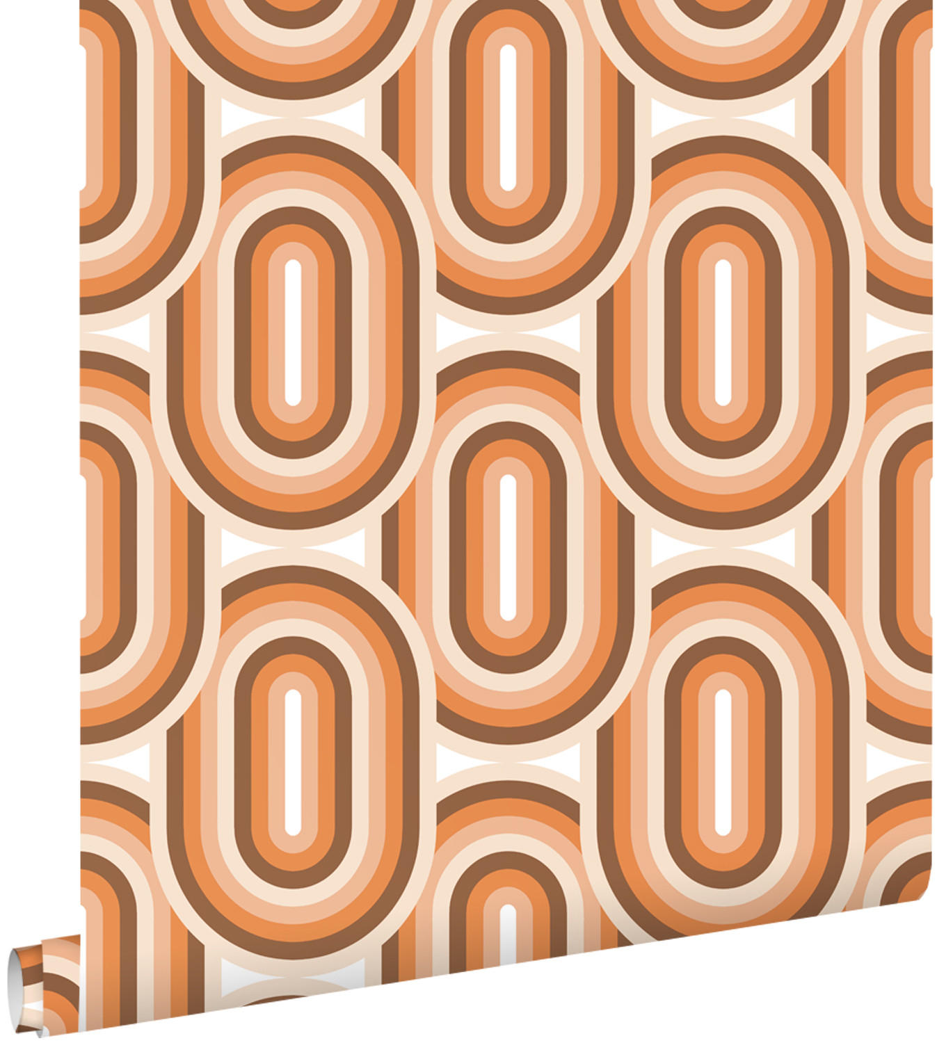 TAPETE Retro-Ornamente 53 cm x 10.05 m - Orange, Papier (53/1000cm) - ESTAhome