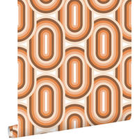 TAPETE Retro-Ornamente 53 cm x 10.05 m - Orange, Papier (53/1000cm) - ESTAhome