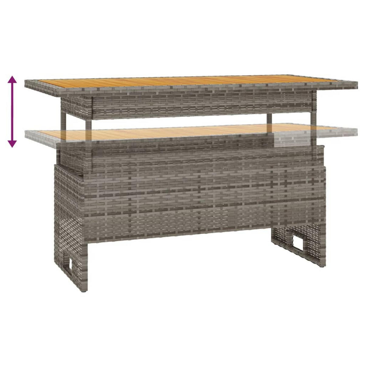 GARTEN-LOUNGE-SET 2-teilig Mit Kissen Grau Poly Rattan - Grau, Kunststoff - vidaXL