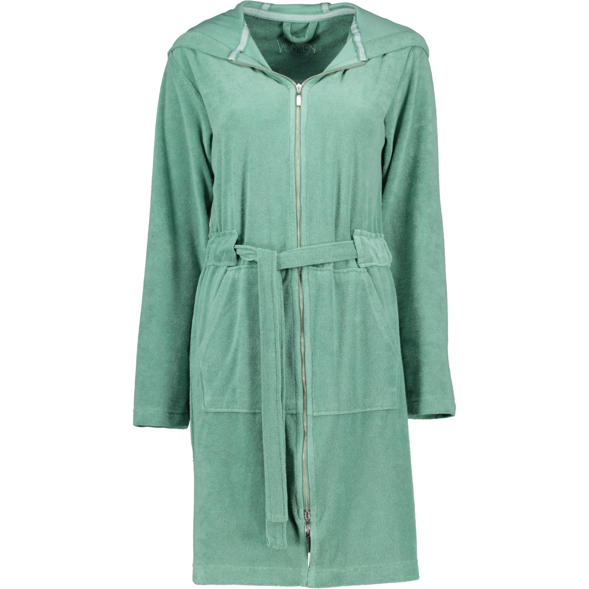 BADEMÄNTEL DAMEN KURZMANTEL MIT KAPUZE TAMPA EVERGREEN - 5525 - Grün, Textil (Mnull) - Vossen