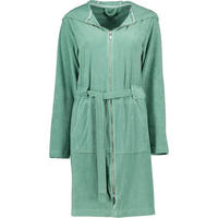 BADEMÄNTEL DAMEN KURZMANTEL MIT KAPUZE TAMPA EVERGREEN - 5525 - Grün, Textil (Snull) - Vossen