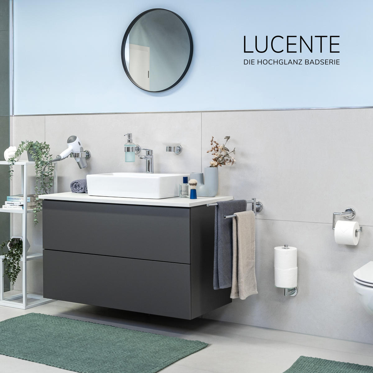 HANDTUCHSTANGE LUCENTE, Edelstahl, verchromt - Chromfarben, Metall (5.8/8.5/50cm) - bremermann