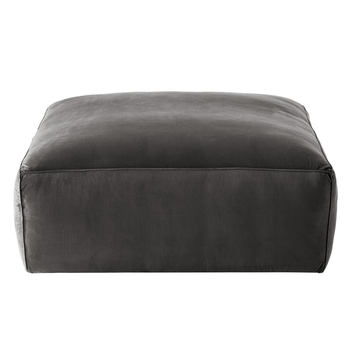 POLSTERHOCKER - Dunkelgrau/Schwarz, Kunststoff/Textil (92/42/92cm) - home24