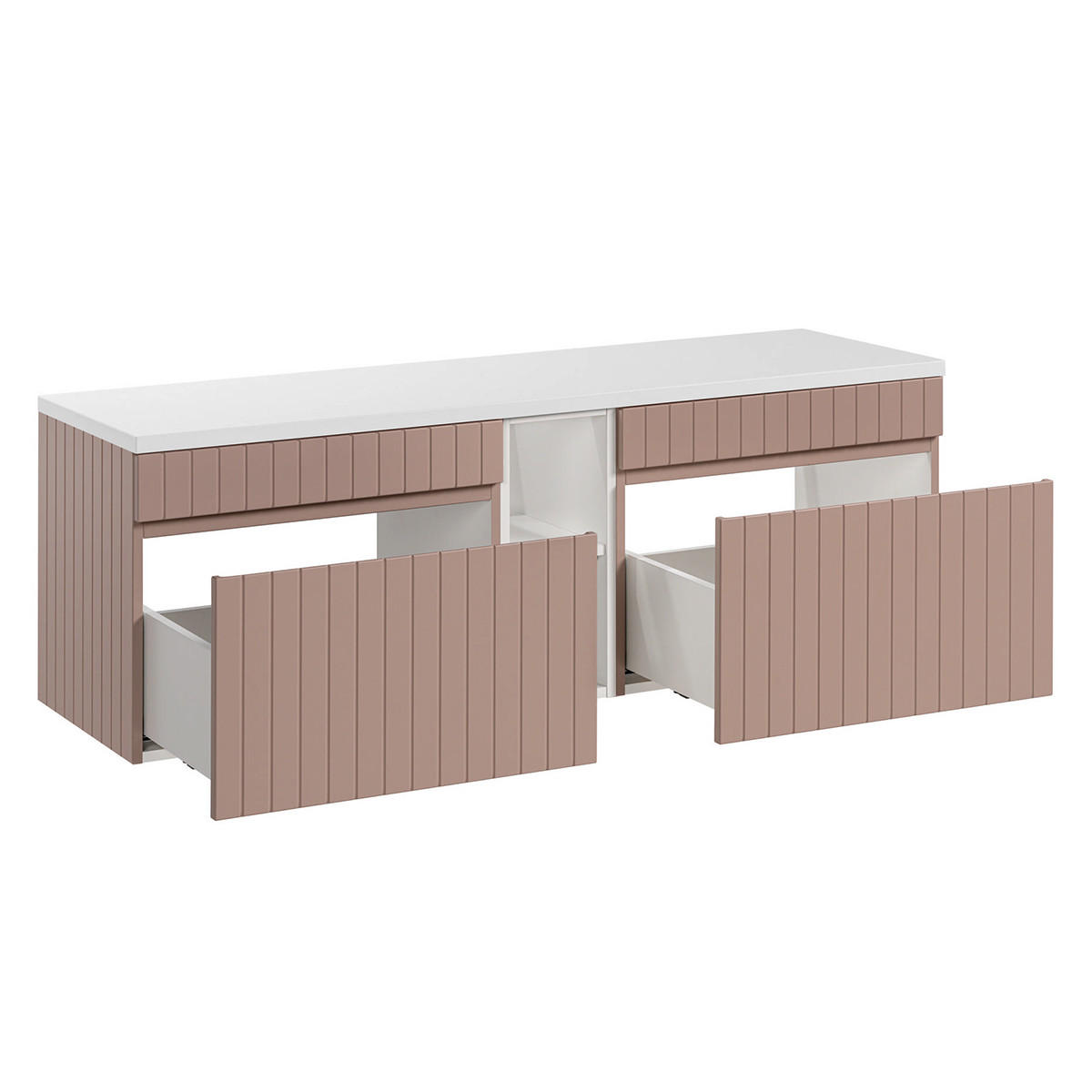 WASCHTISCHUNTERSCHRANK 140.4cm Zelie Rose - Pink, Holzwerkstoff (140.4/48/46cm) - Petits-meubles