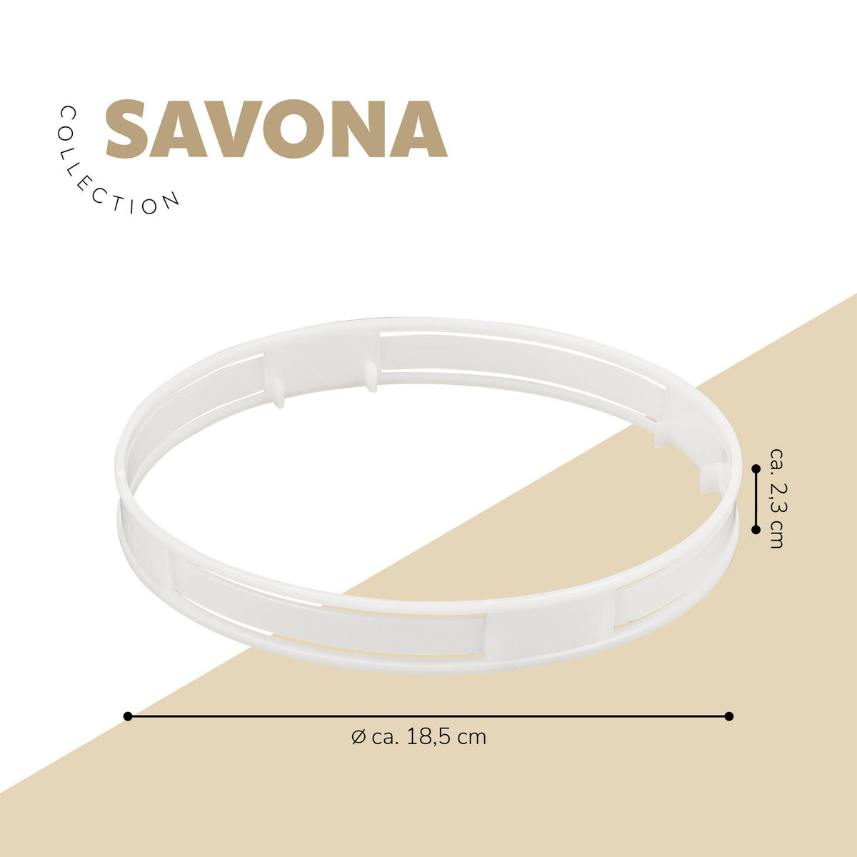 BEUTELRING Bad-Serie SAVONA, rund - Transparent, Kunststoff (18/2.5/18cm) - bremermann