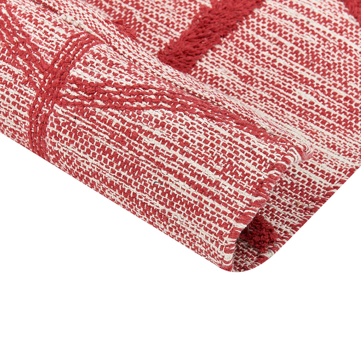 KURZFLOR-TEPPICH Sivas 230/160 cm - Rot, Textil (160/230cm) - Beliani