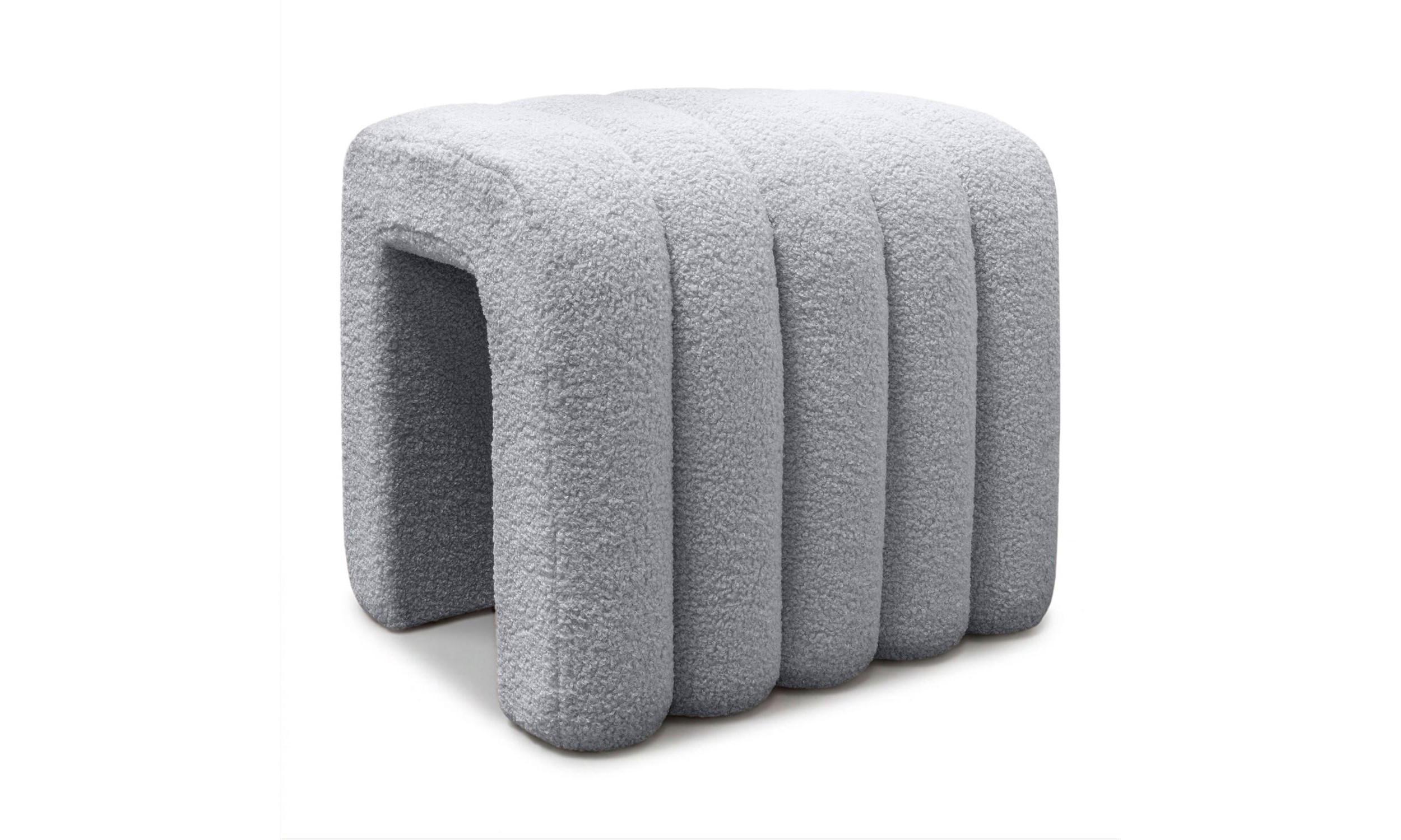 HOCKER RIBA 50/38/43 cm Grau - Grau, Textil (50/43/38cm) - Lookway