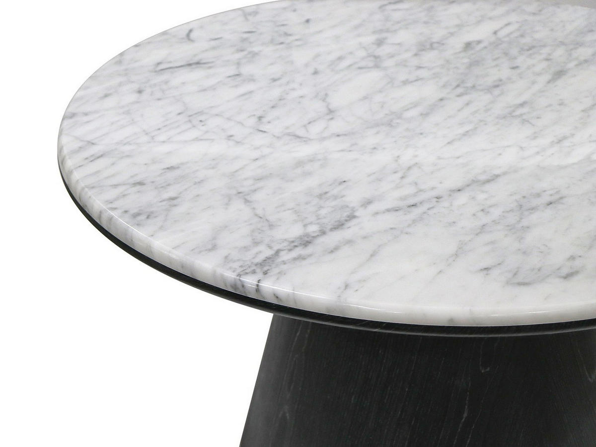 COUCHTISCH - 80 cm x 80 cm - marmor - schwarz, weiß Sadura - Schwarz/Weiß, Stein (80/80/42cm) - Vente-Unique