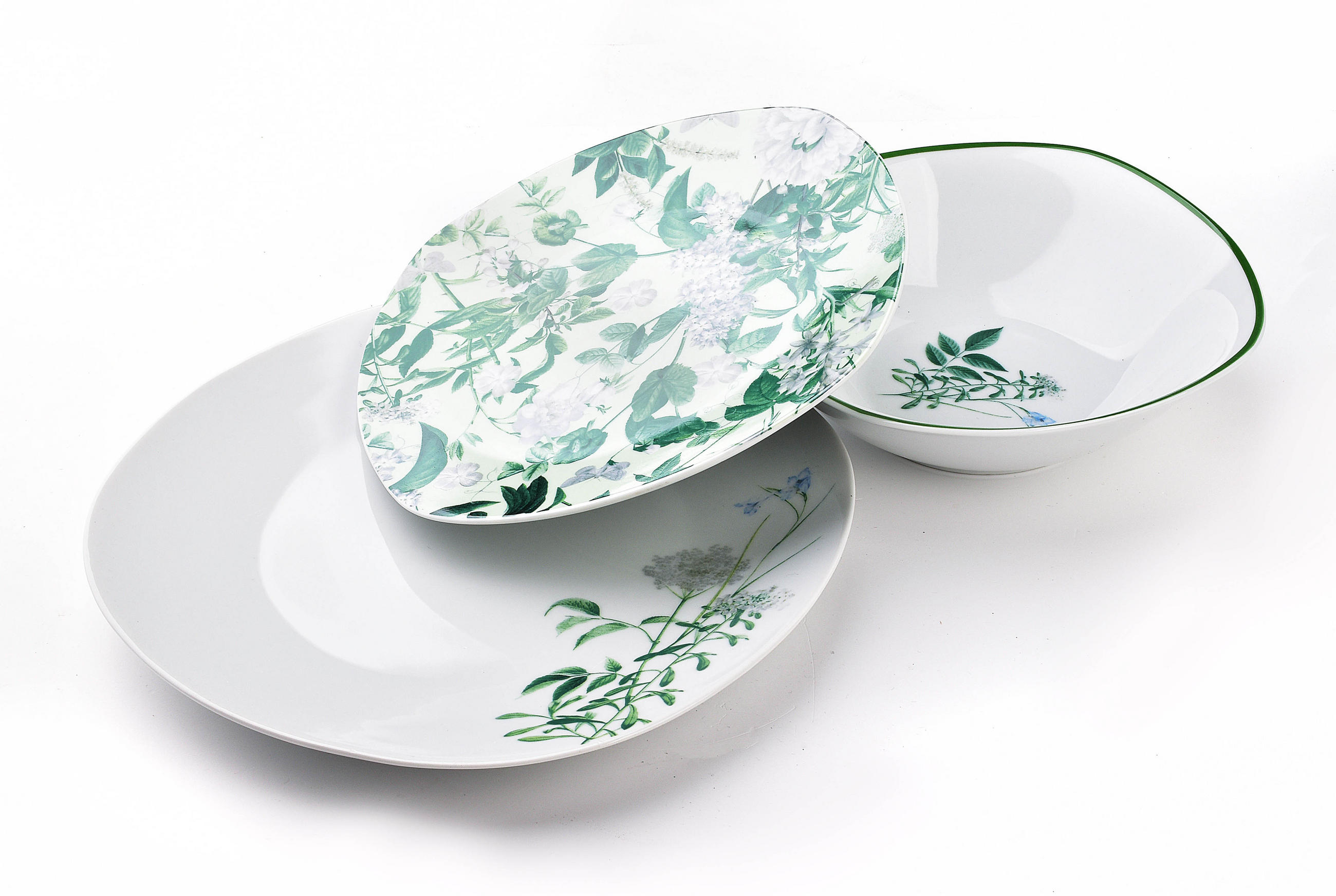 TELLERSET Herbal Mist Grün 30/20/24 cm Keramik - Grün, Keramik (20/24/30cm) - Mondex