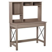 SCHREIBTISCH Hellbraun Holzoptik mit integriertem Regal 105/50/137,5 cm - Braun, Holzwerkstoff (50/105/137.5cm) - PANGIVO