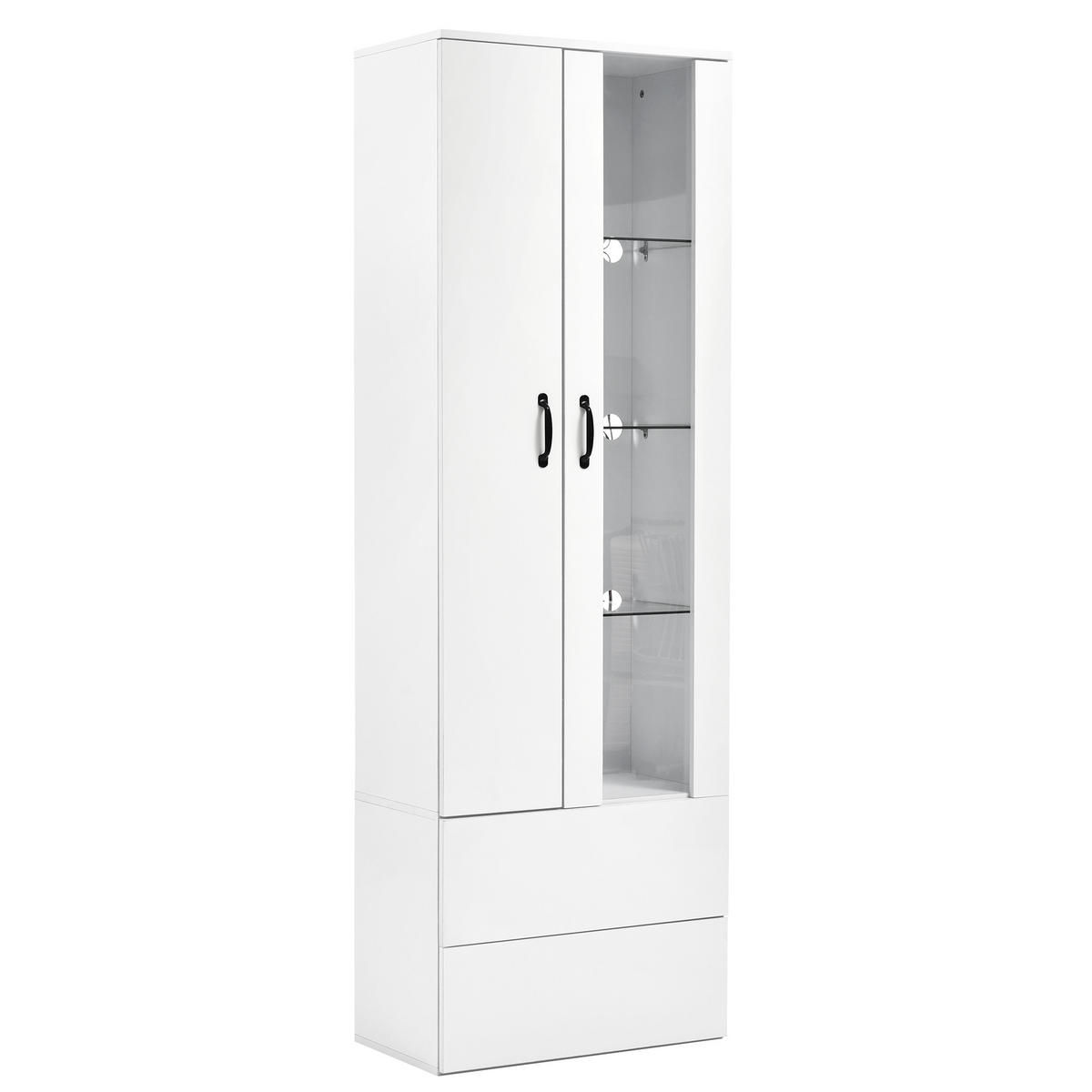 VITRINE Weiß 59.5/35/182 cm - Weiß, Holzwerkstoff (59.5/182/35cm) - PANGIVO