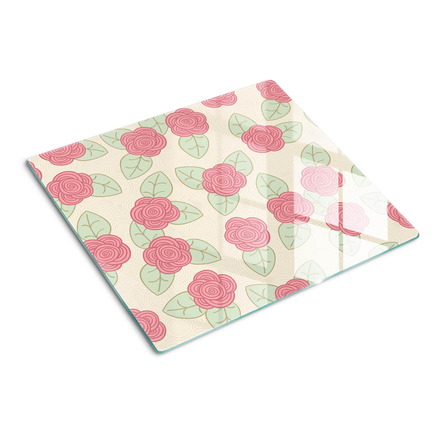 GLASPLATTE 60x52 cm Rosen - Rot, Glas (60/0.4/52cm) - TULUP