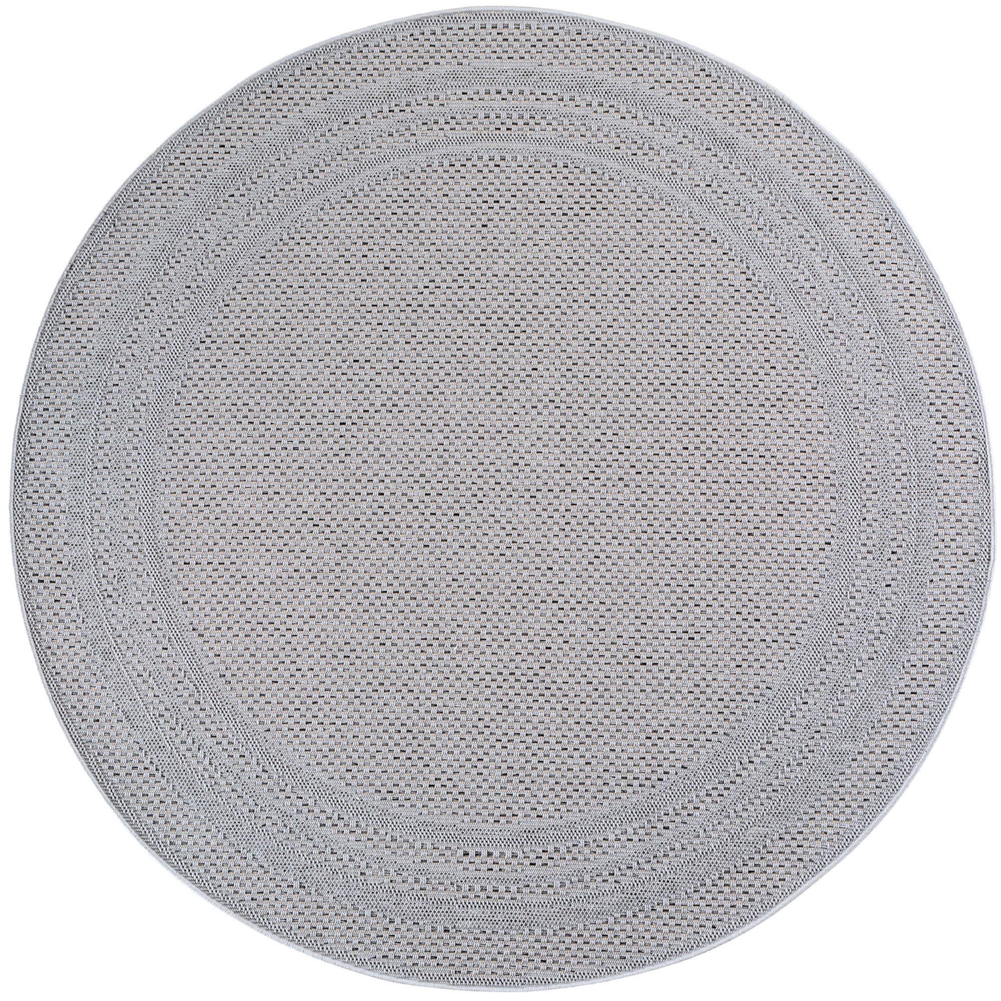 TEPPICH Outdoor VENTOUX in Grau, mit Bordüre, Ø 200 cm - Grau, Textil (200/200cm) - KADIMA DESIGN