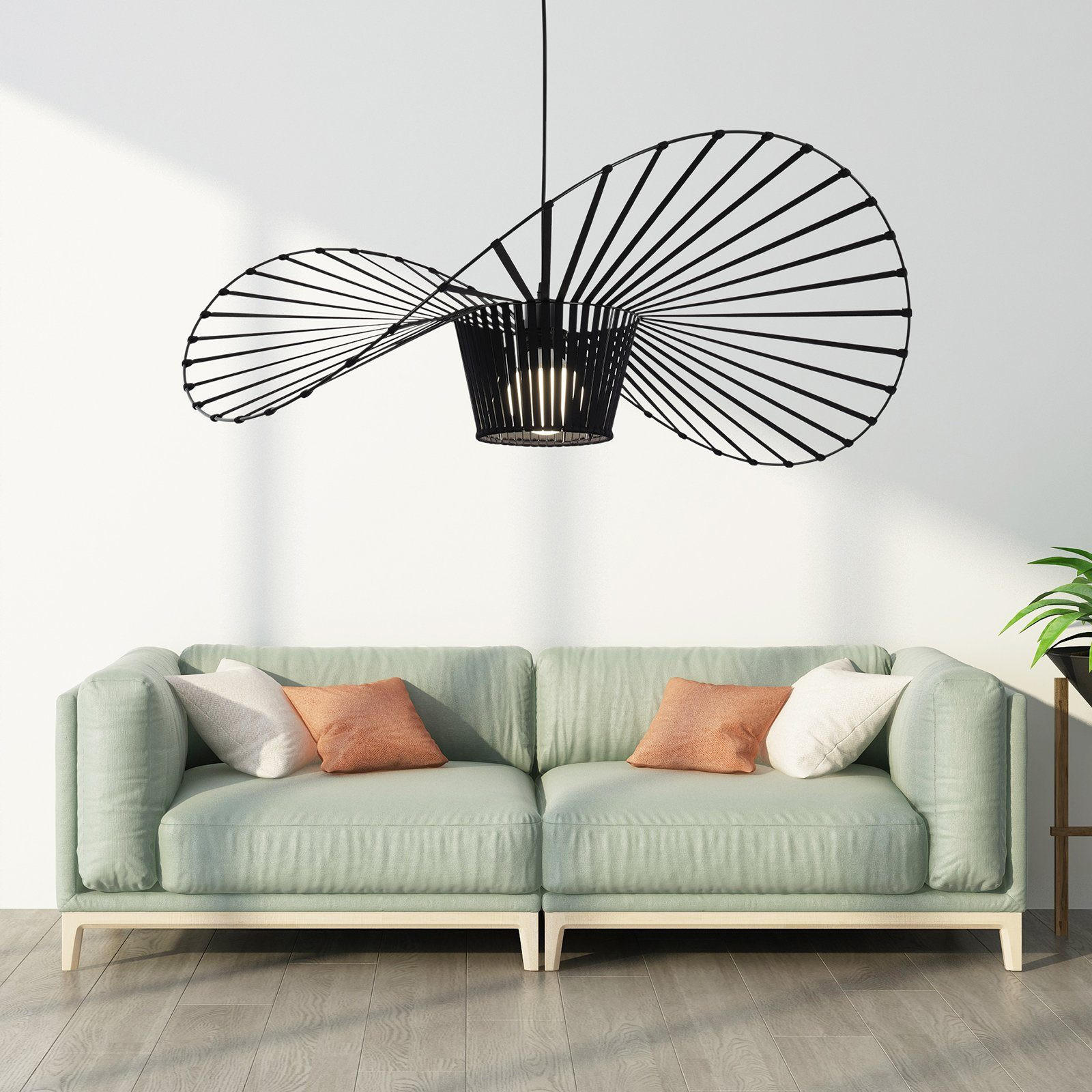 LED-HÄNGELEUCHTE Hellethos 100/150/100 cm - Schwarz, Metall (100/100/150cm) - ZMH