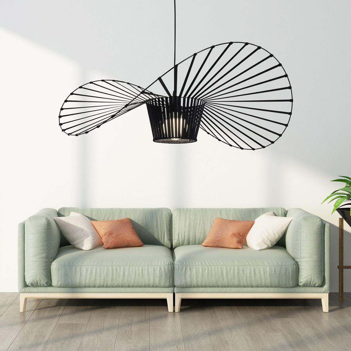 LED-HÄNGELEUCHTE Hellethos 100/150/100 cm - Schwarz, Metall (100/100/150cm) - ZMH