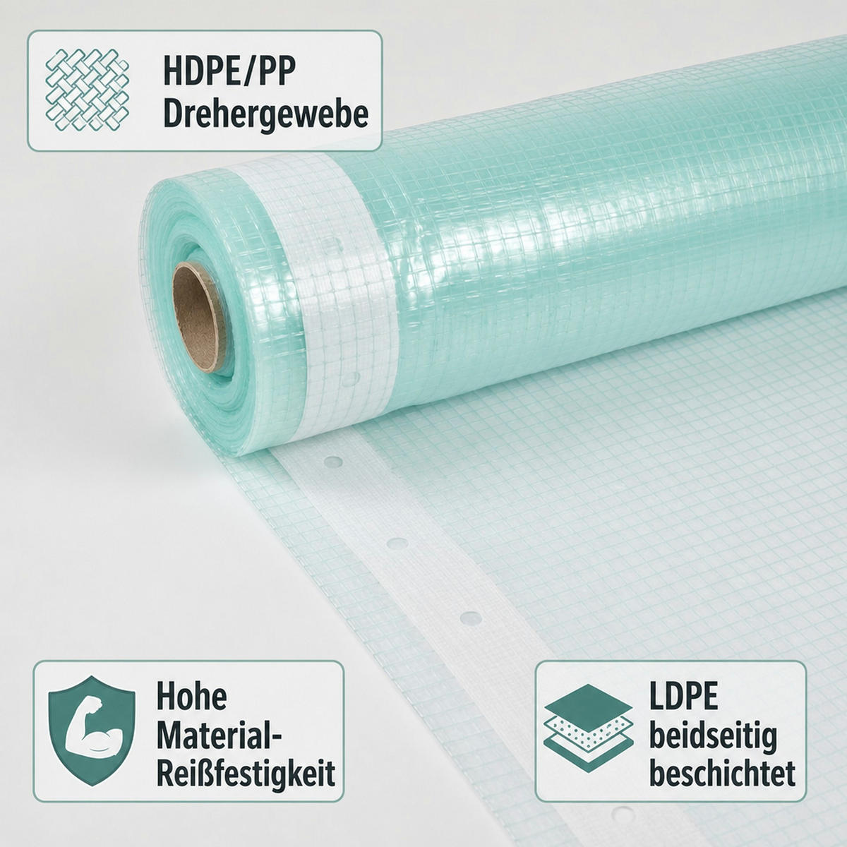 GITTERFOLIE m. Nagelrand 3 Breite x 1 Meter - Hellgrün, Kunststoff (300/1cm) - BONI-SHOP