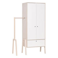 KLEIDERSCHRANK mit 2 Türen, 1 Schublade, Kleiderstange und 1 Kleiderhaken - SPOT - 88/60/210 cm - Braun, Holzwerkstoff (60/210/88cm) - Calicosy