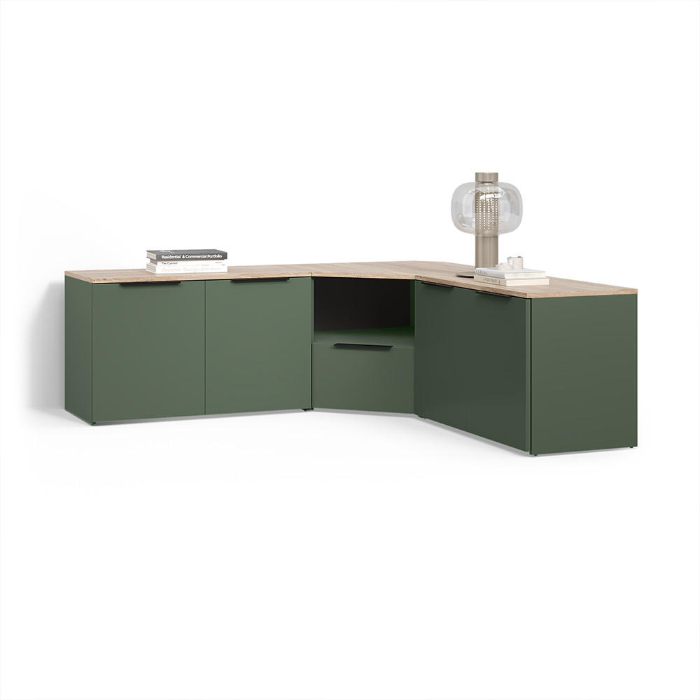 WOHNWAND Piave Grün 3 Teile - Grün, Holzwerkstoff (68/50/68cm) - Livinity®