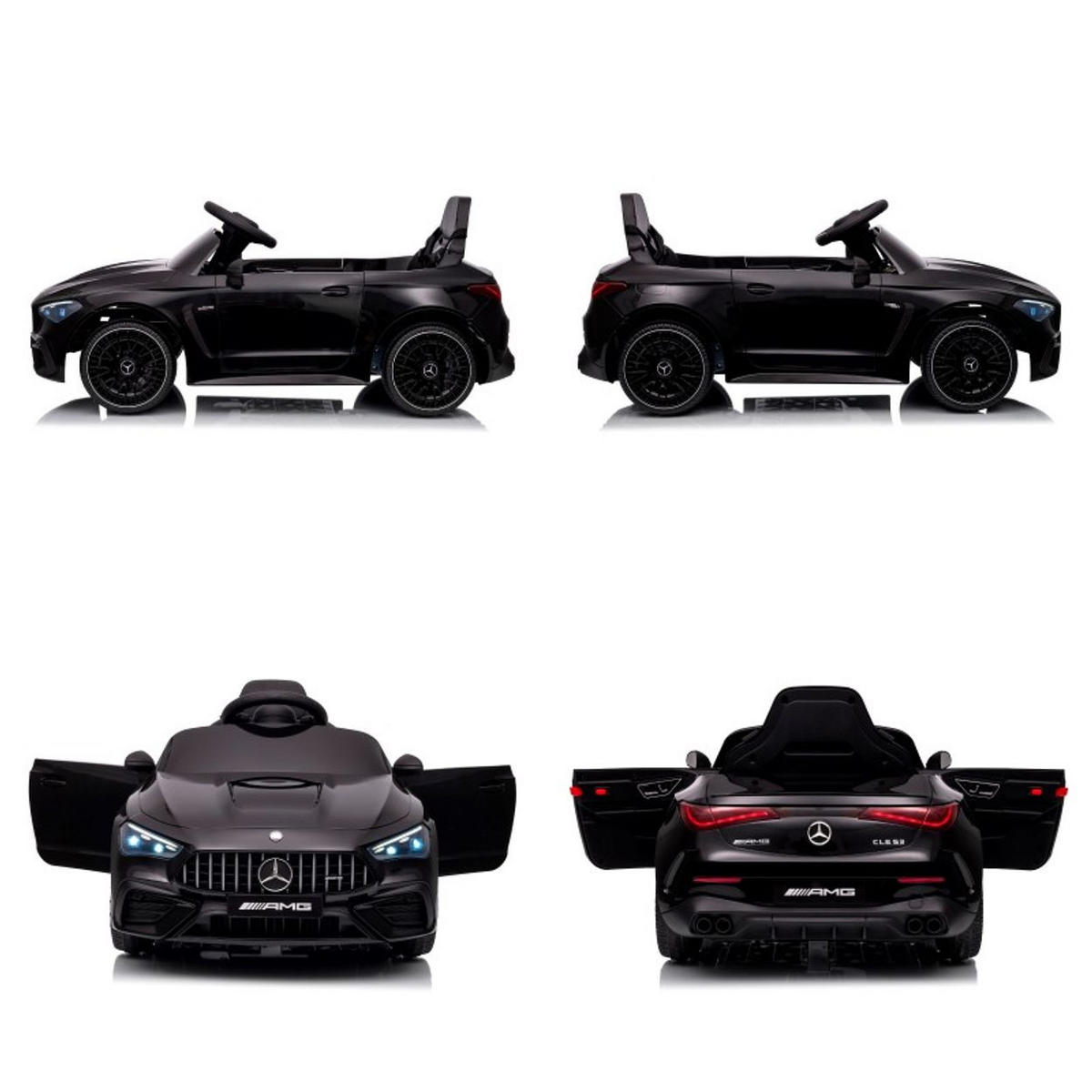 ELEKTROAUTO Mercedes AMG CLE53 schwarz Fernbedienung Stoßdämpfer LED - Schwarz, Kunststoff (99/55/43cm) - Chipolino