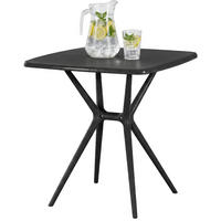 GARTENTISCH Sven eckig 72x72x76cm Kunststoff Schwarz Balkontisch - Schwarz, Kunststoff (72/72/76cm) - DELUKE