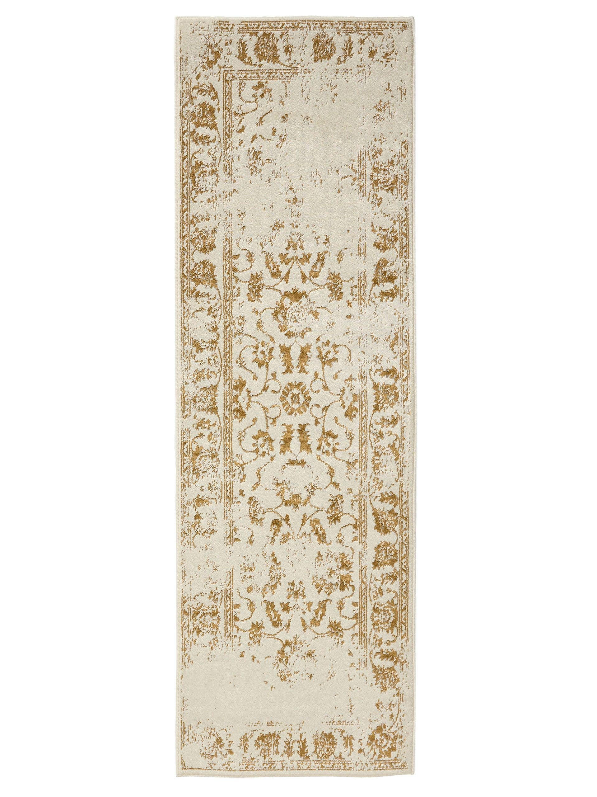 VINTAGE-LÄUFER Suki 80/240 cm - Gelb/Creme, Kunststoff (80/240cm) - benuta