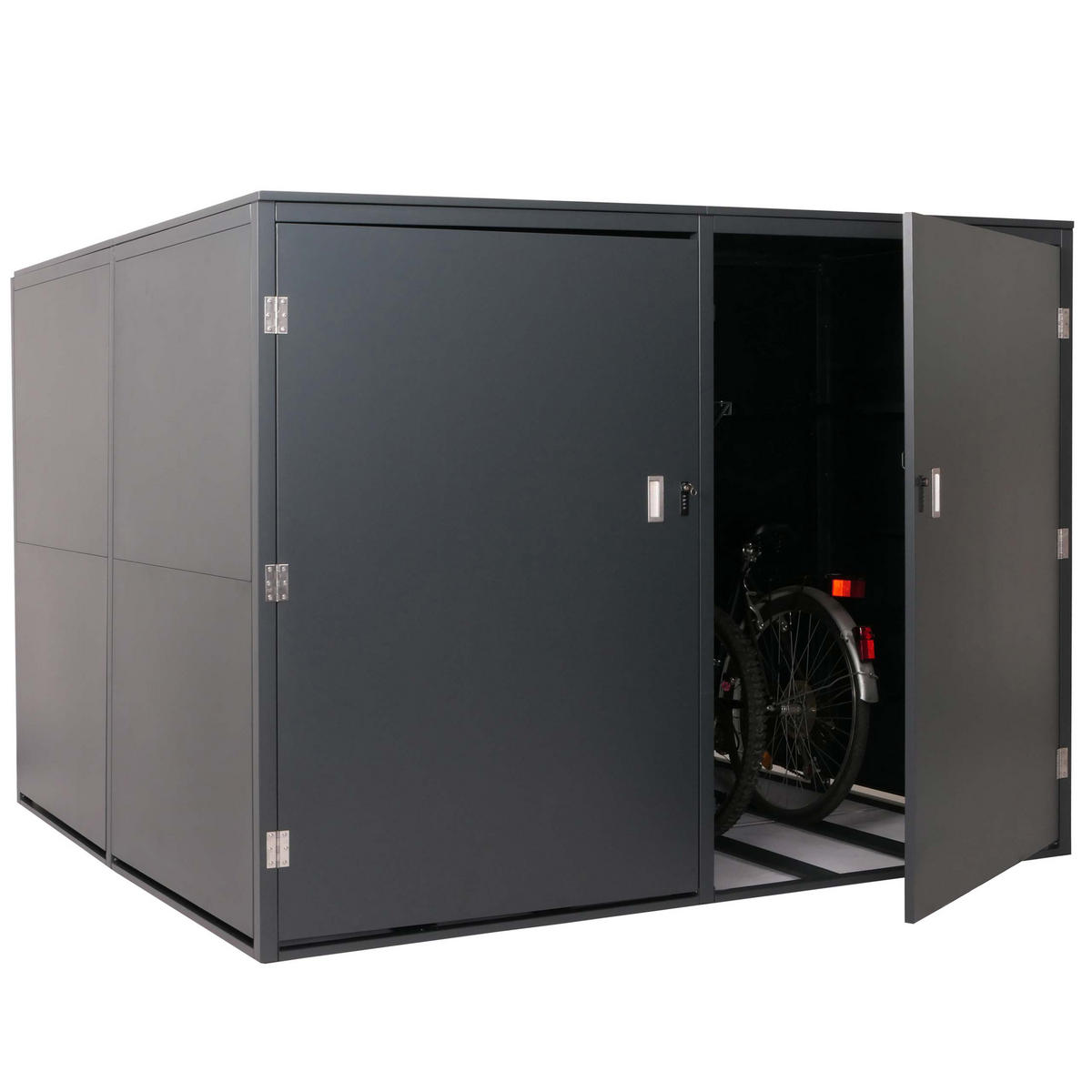4ER-FAHRRADGARAGE L56C rechteckig Anthrazit - Anthrazit, Metall (222/160/208cm) - MCW