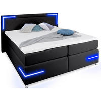 BOXSPRINGBETT Arizona Schwarz 160/200 cm H2/H3 Kunstleder - Schwarz, Textil (160/200cm) - wonello