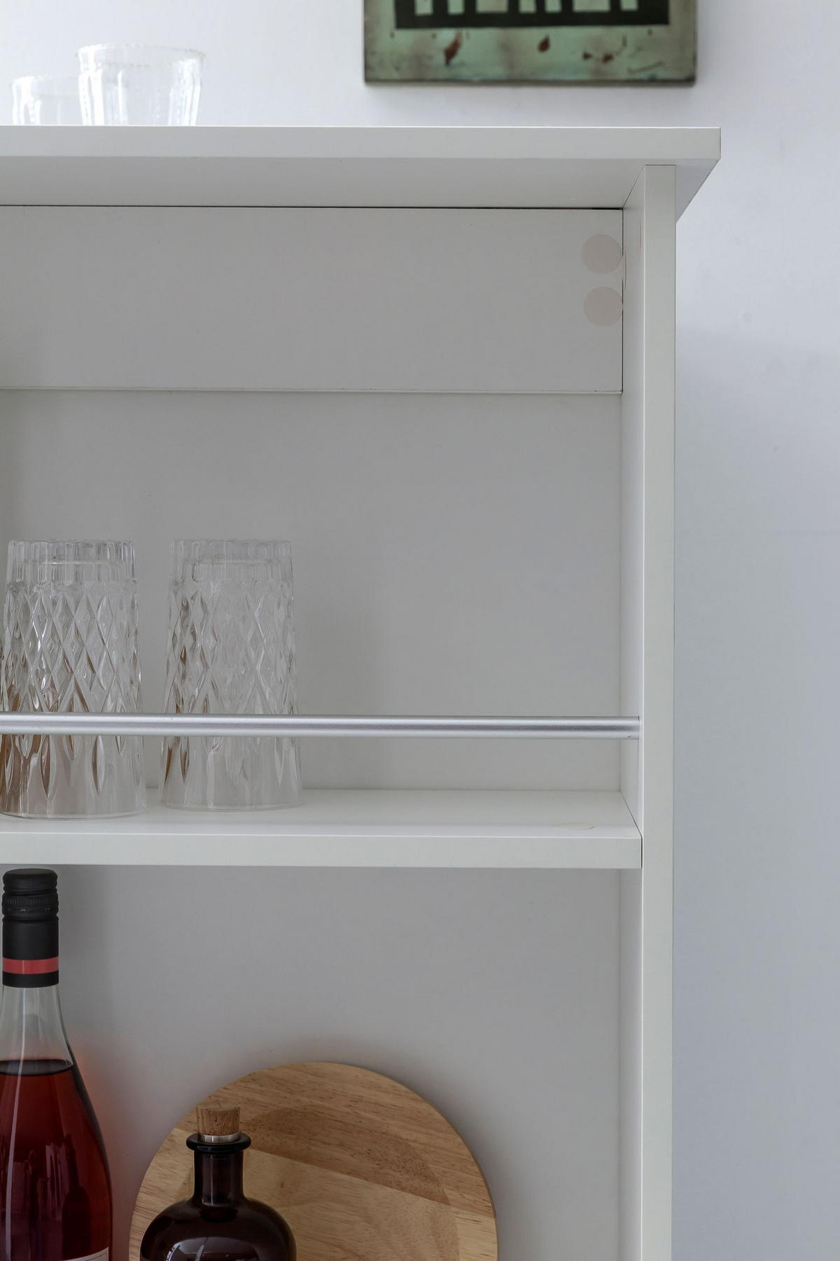 KÜCHENTRESEN GANDER Edelstahl 3 Fächer Ablage, Weiß 120x60x107 cm - Weiß, Holz/Metall (120/107/60cm) - KADIMA DESIGN